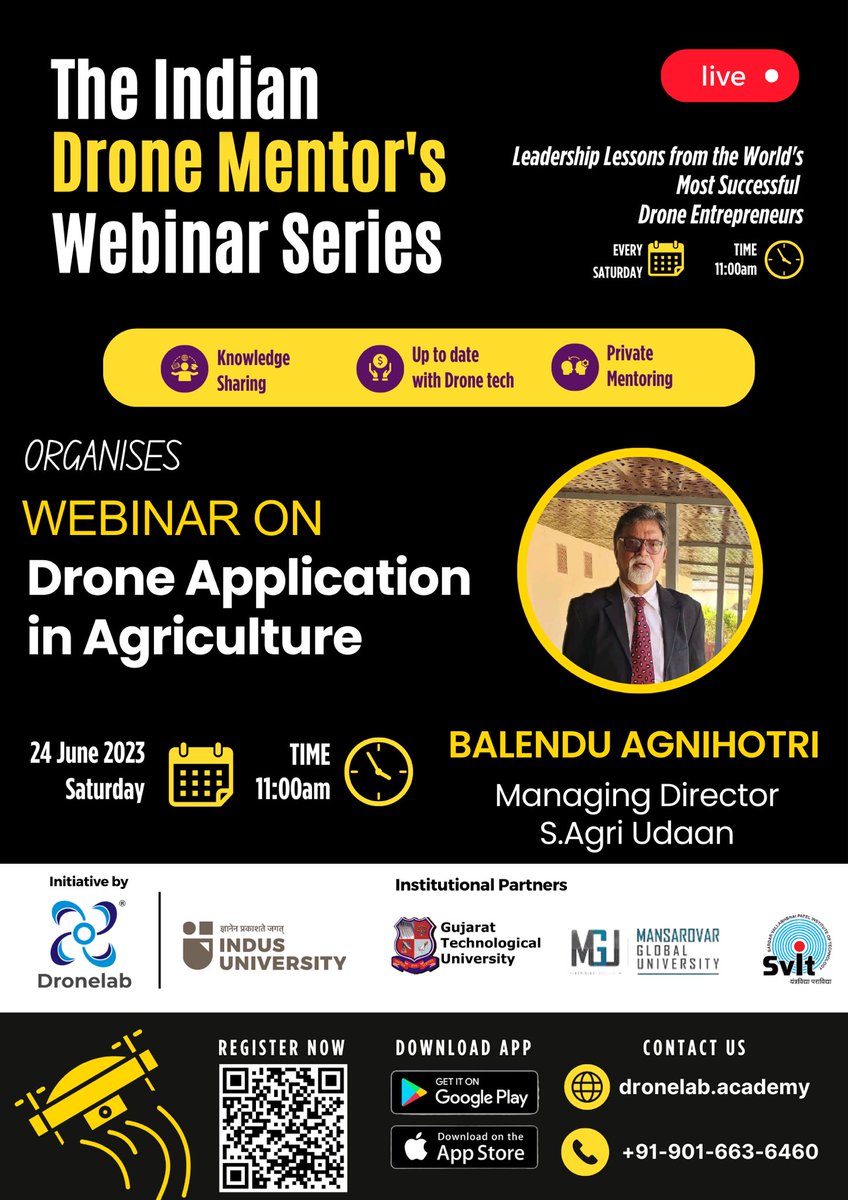 dronelabtech's tweet photo. 📢 Join our exciting webinar on Drone Applications in Agriculture! 🌾🚁

Explore the immense potential of drones and their impact on the agricultural.#AgricultureWebinar #DroneTechnology #PrecisionFarming #FarmingInnovation 

Click and register : 
https://t.co/RgKe4suyTg https://t.co/L5NGySqHt1