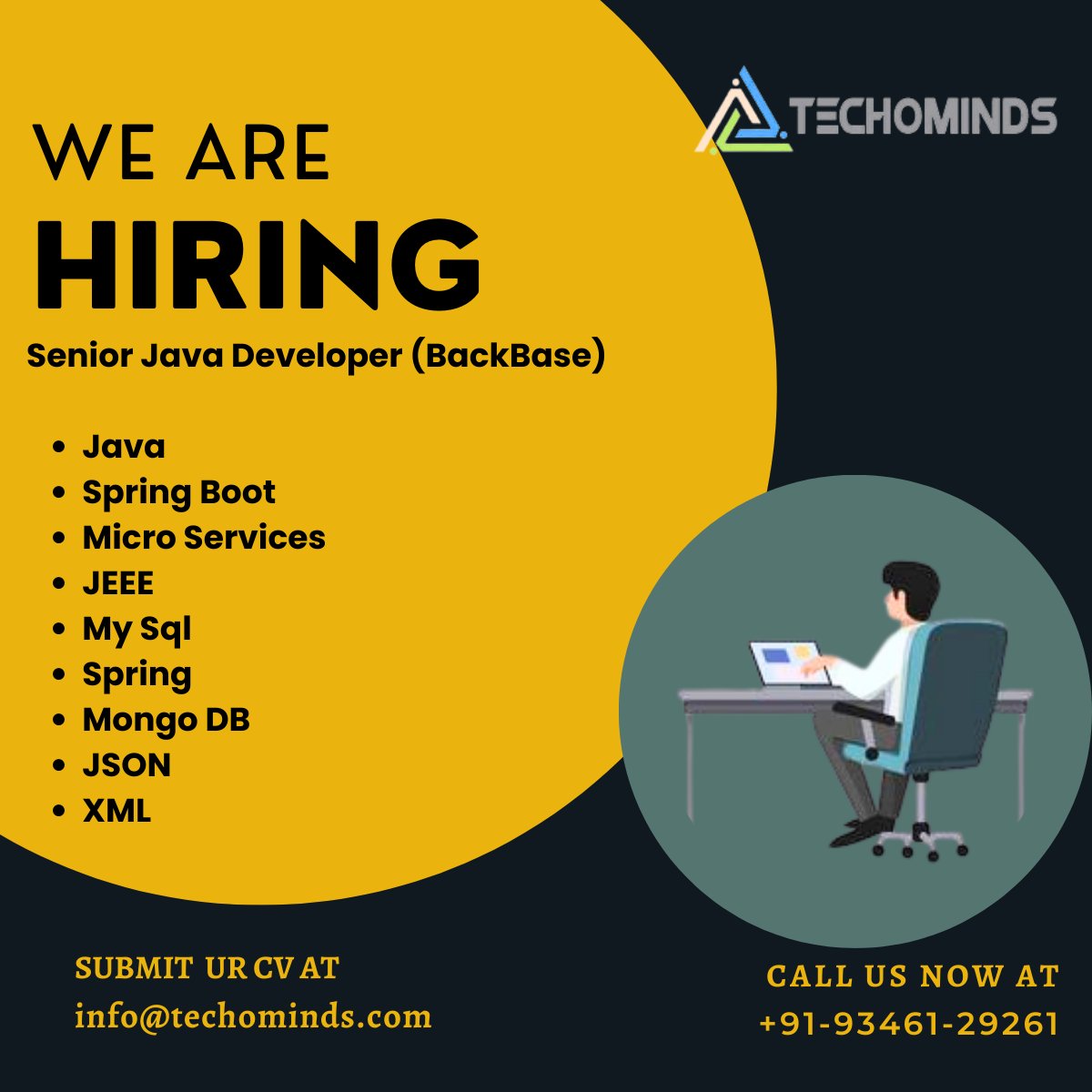 TechoMindsJobs's tweet photo. We are Hiring Senior Java Developer (Backbase)..!!
.
.
.
#hiring #java #springboot #microservices #jeee #mysql #spring #mongodb #json #xml https://t.co/Ac1RefoxkG