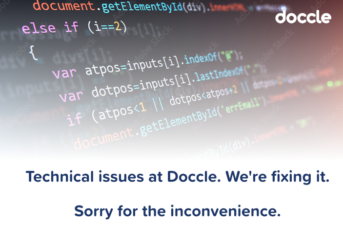 Er zijn momenteel technische problemen op Doccle waardoor je niet kan inloggen. Onze IT-teams werken hard aan een oplossing. Zodra alles weer hersteld is, laten we dit zo snel mogelijk weten. Alvast onze excuses voor het ongemak.