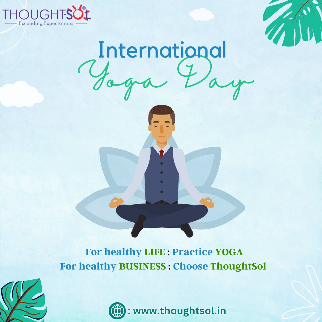 Wishing everyone a very 𝐇𝐚𝐩𝐩𝐲 𝐈𝐧𝐭𝐞𝐫𝐧𝐚𝐭𝐢𝐨𝐧𝐚𝐥 𝐘𝐨𝐠𝐚 𝐃𝐚𝐲! 🧘🏻‍♀️
Embrace the harmony of a healthy life and a thriving business with ThoughtSol.
.
.
.
#ThoughtSol #ExceedingExpectations #internationalyogaday #yogaday #healthylife #healthybusiness
