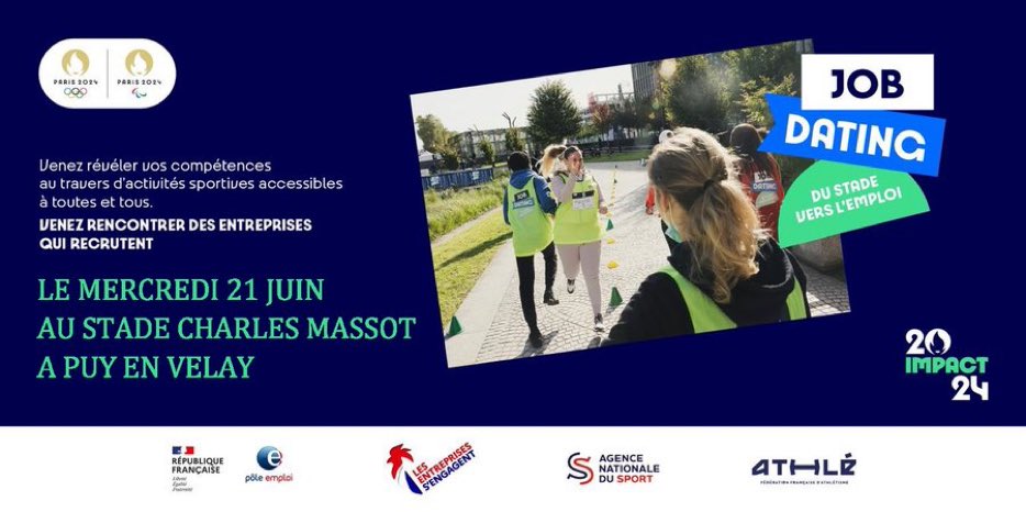 Stade vers l’emploi Le Puy en Velay, c’est parti ⏱️ 11 entreprises et 80 demandeurs d’emploi vont réaliser ensemble les épreuves sportives au Stade Charles Massot 🏃‍♀️🏃🏻‍♂️👌#OnEstLaPourVous <a href="/villedupuy/">Ville du PuyenVelay</a> @poleemploi_ara <a href="/erpelding_ch/">Christophe Erpelding</a>