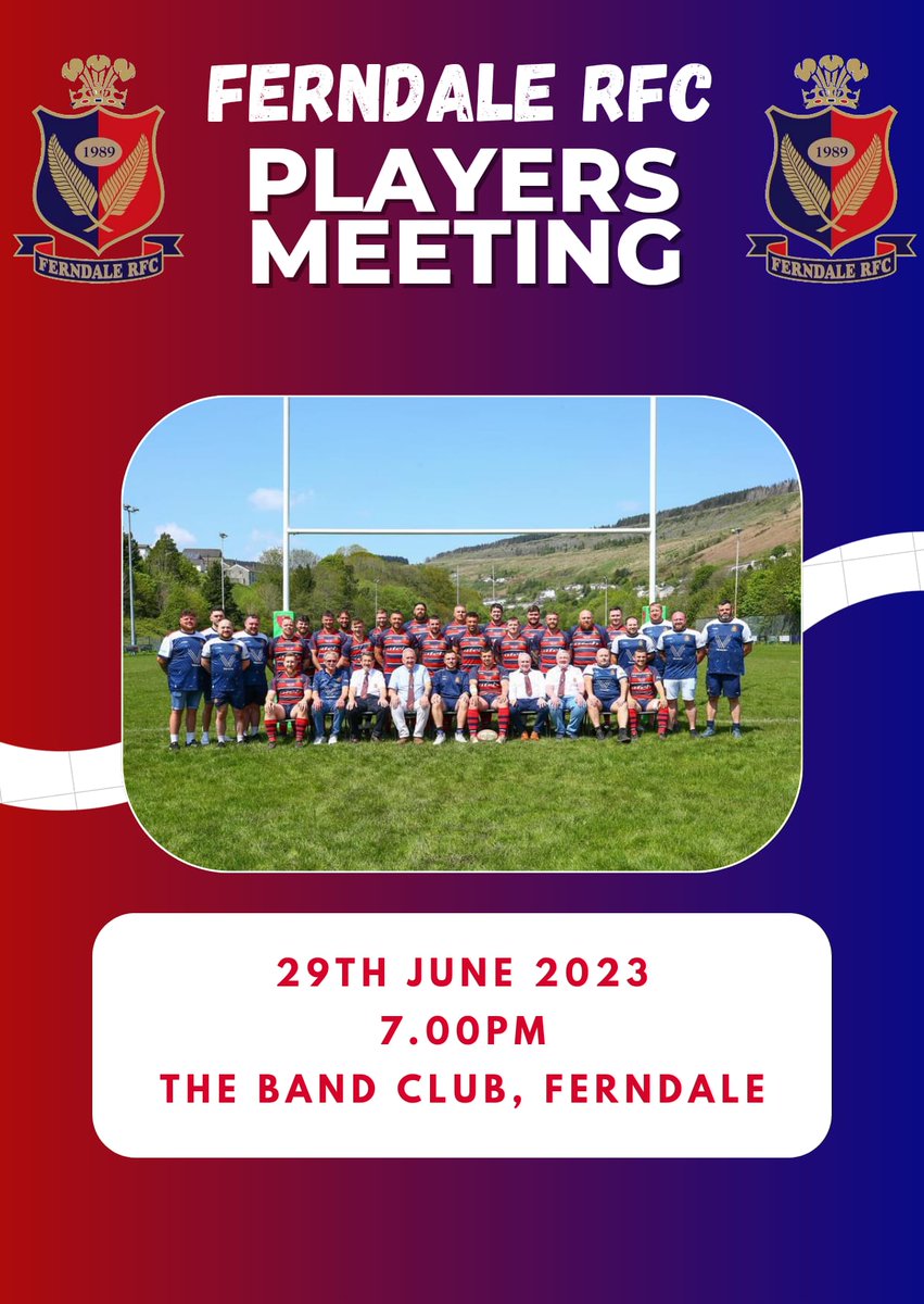 Players meeting Thursday 29th June at the club. All players old and new welcome 🔵🔴