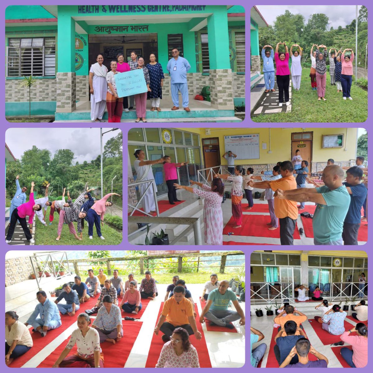 SikkimAb's tweet photo. Glimpses of Yoga activities conducted in HWCs across Sikkim on the occasion of International Day of Yoga. @PSTamangGolay @MoHFW_INDIA @AyushmanHWCs @moayush @USAID_NISHTHA @abhinawsh007 https://t.co/6LxtXLRLch