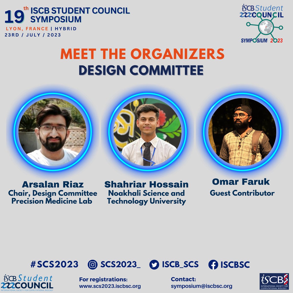 Let’s meet esteemed committee members who are shaping the upcoming #SCS2023

Without their tireless efforts, the symposium would not have been possible

🔥Stay tuned for the updates SCS2023

🔗Register here: scs2023.iscbsc.org/Registration

#Bioinformatics #Conference #Committee #ISCB