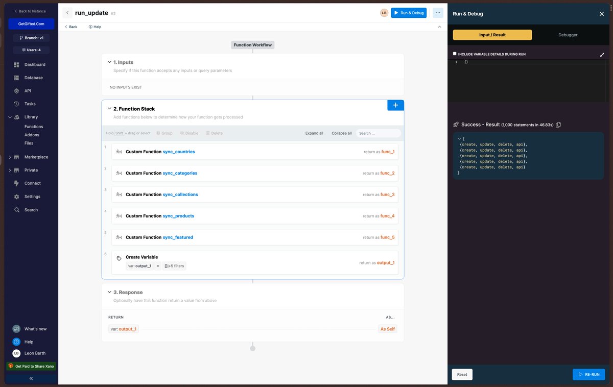 lowcodeapps_'s tweet image. Just successfully synchronized 5 @Webflow #CMS lists with #Xano data - which is updated with a background task every 24 hours - #automatically