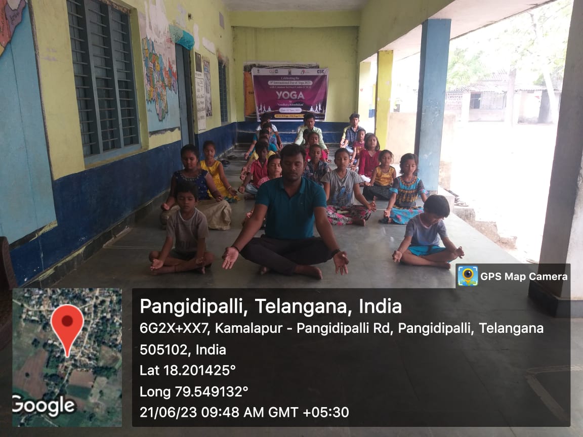 wglurbancsc's tweet photo. 🎊Celebrating 9th International Yoga Day 🎊

Village Name :- PANGIDIPALLY 
Mandal Name :- KAMALAPUR 
District:- HANAMKONDA Warangal Urban 
Telangana.

VLE Name : PITTALA SWAMY 
CSC ID : 134354260015

@CSCegov_
@CSCSPV_Health
@moayush
@CSCTelangana
 
#CSCPeYoga 
#MyYogaMyPose https://t.co/25NV7V3PXo