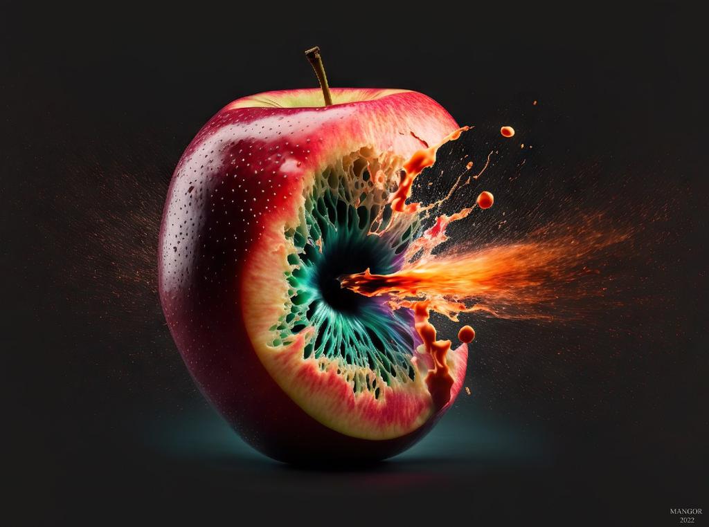 A black hole Inside an apple 🍎