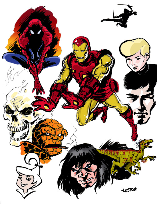 #SpiderMan #IronMan #JonnyQuest #TheThing #Conan #JudyJetson #GhostRider 
Just some of my doodlin'