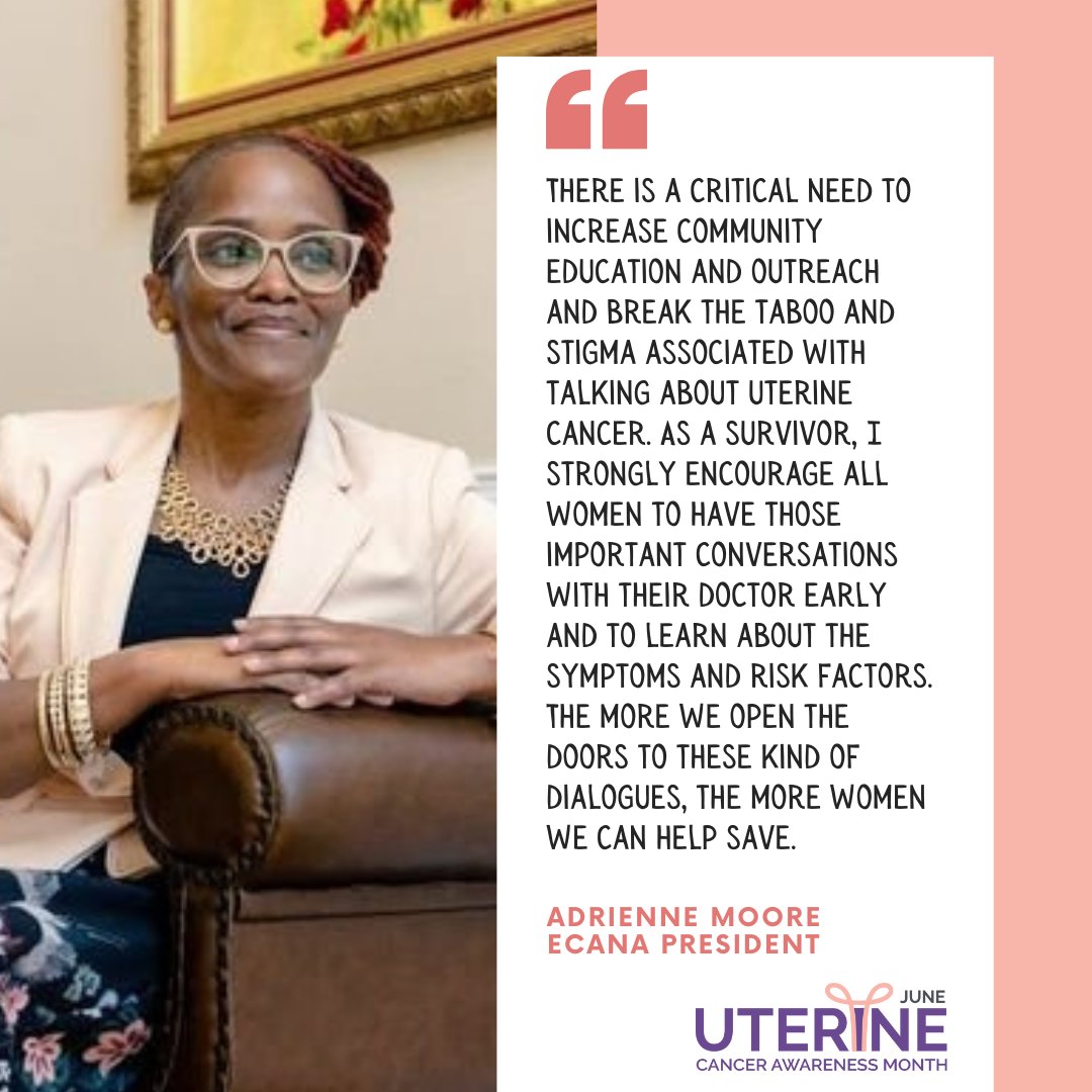 Black women have a 64% five-year relative survival rate compared to White women at 84% and are more likely to be diagnosed with more aggressive endometrial cancers with lower survival rates. Speak up. Break the stigma. Be an advocate for yourself and others. #UterineCancer