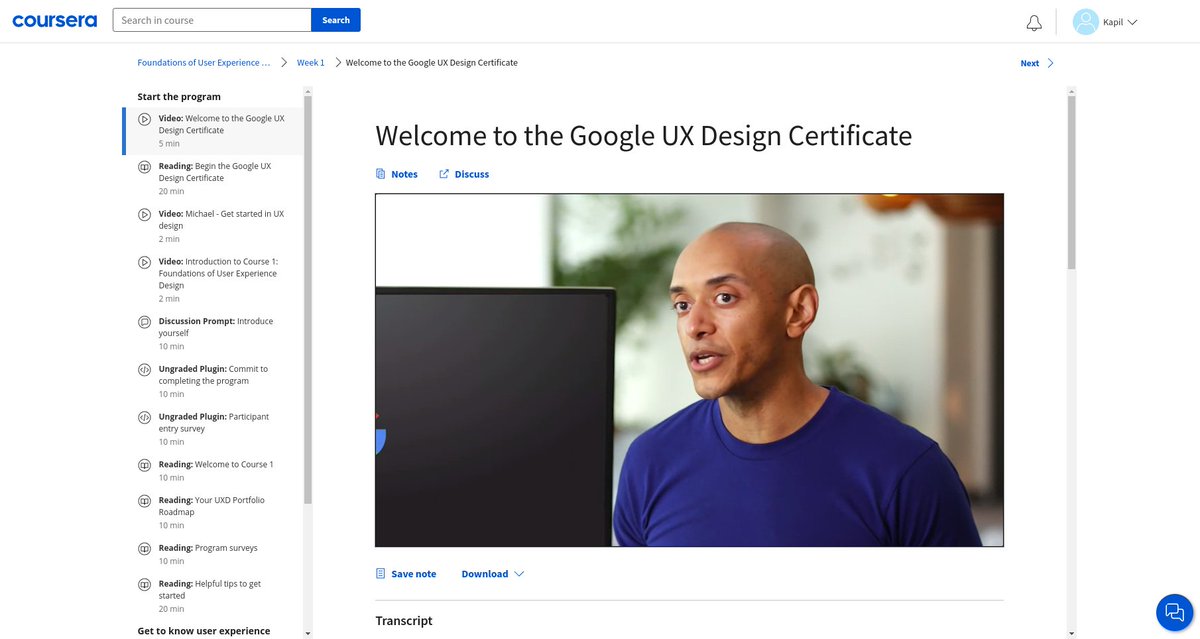 Started with Google UX Design Certificate Course 1 (Foundations of User Experience Design), thank you @coursera for the financial aid.

If you're also learning UX Design or Following the same course let's connect, learn and build together.
#uxdesign #UXUI