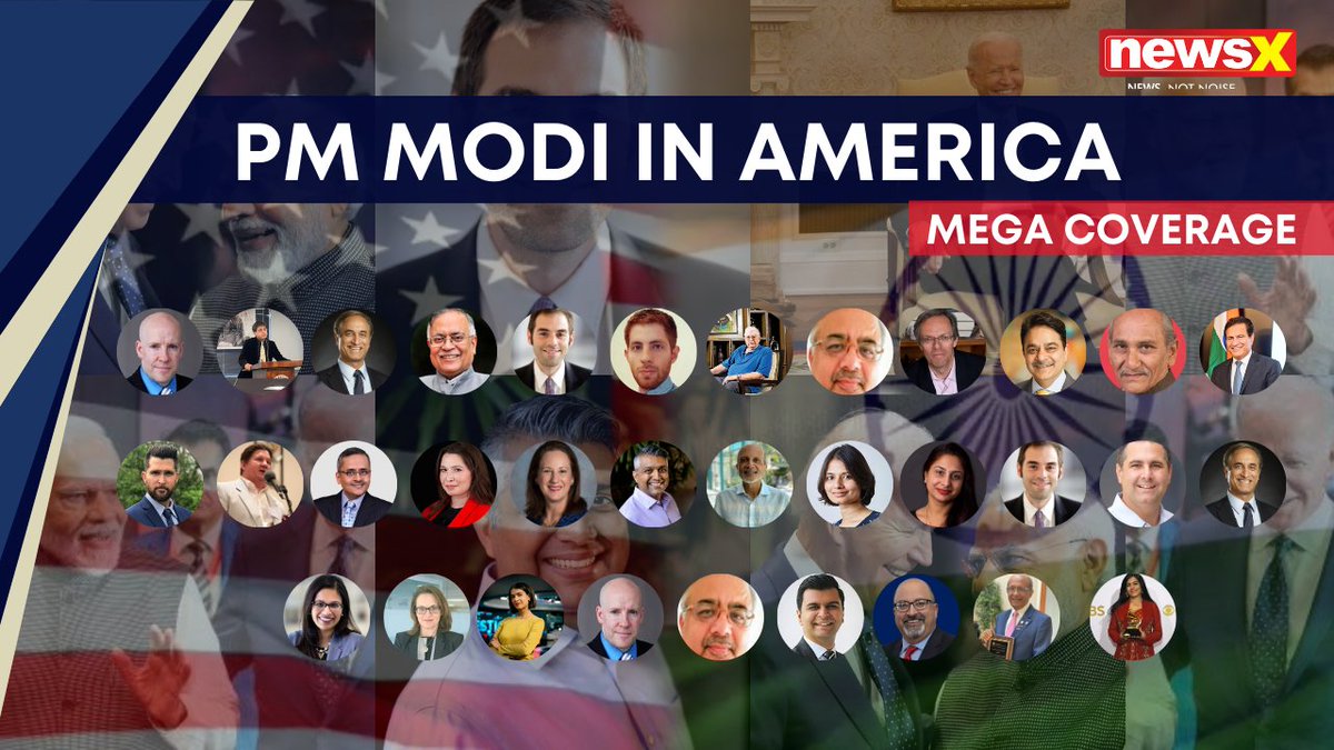 #ModiInAmerica | Prime Minister Narendra Modi is on his landmark 3-day visit to the United States. Catch the non-stop coverage with all our esteemed panelists all 3 days only on NewsX.

<a href="/RichardRossow/">Richard Rossow</a> <a href="/BenjiBaird/">Benjamin Baird 🇺🇸🇺🇦🇮🇱</a> <a href="/JayantKrishnaIN/">Jayant Krishna</a>
<a href="/MukeshAghi/">Mukesh Aghi</a> <a href="/JordanCope12/">Jordan Cope</a> <a href="/scritchley/">Spencer Critchley</a>