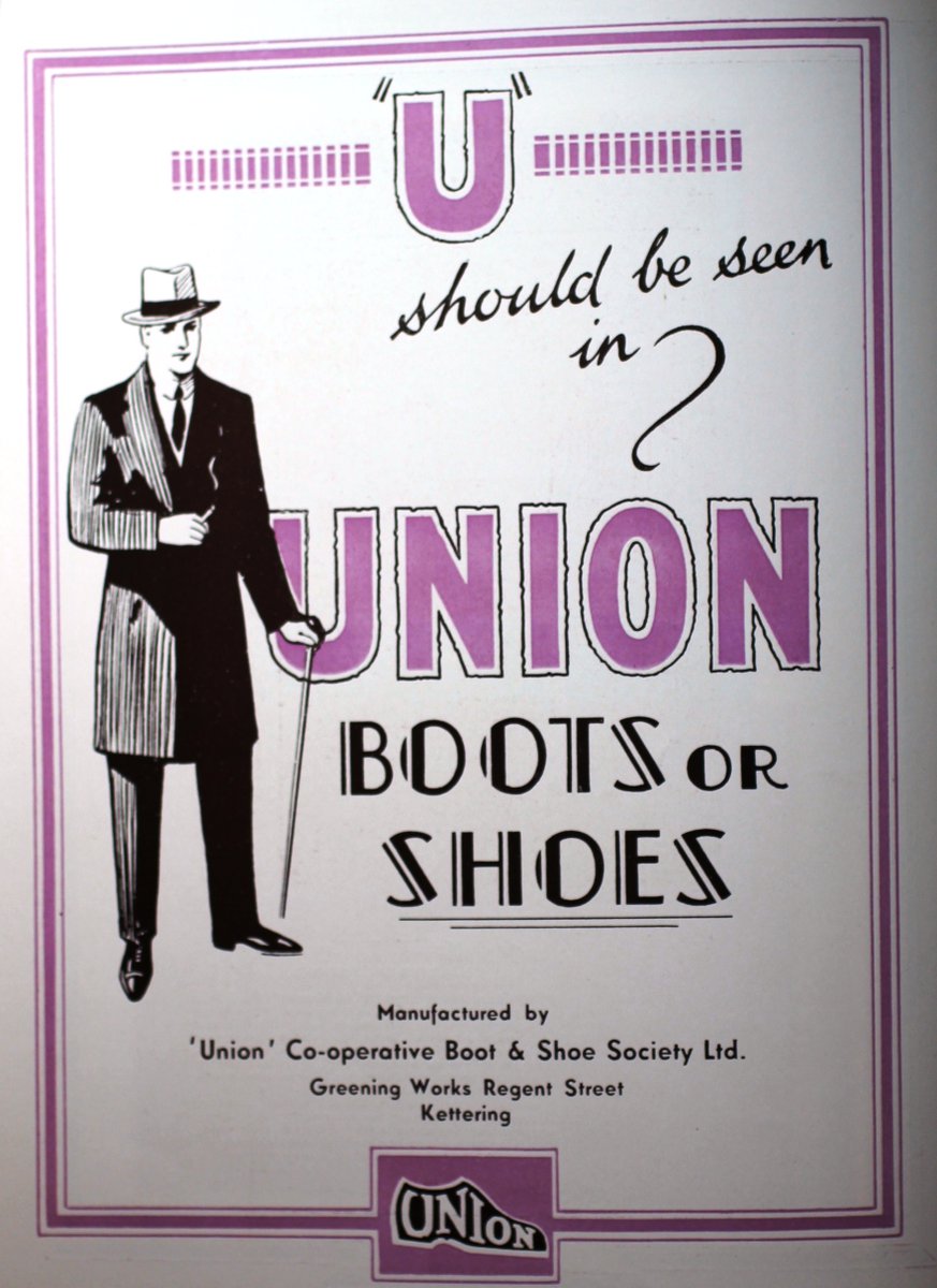 #CoopFortnight  is from 19 June to 2 July, celebrating how co‑operatives offer an altogether different way to do business to support communities and people. 
Here is an advert for Union shoes so you can look the part as you do your business #CoopArchives