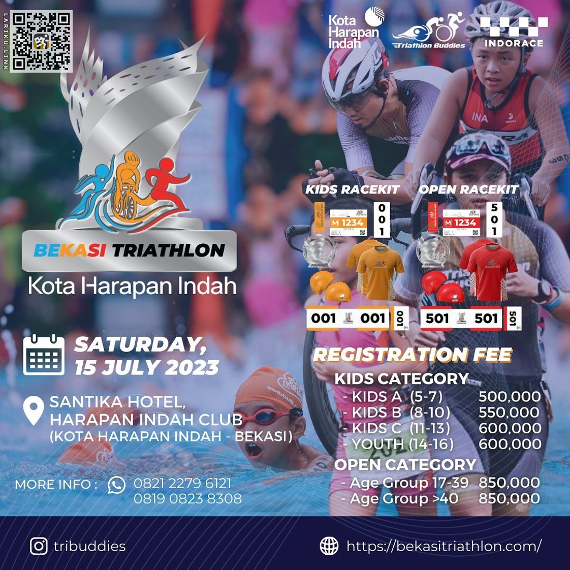 LarikuInfo's tweet photo. π½
π Bekasi Triathlon
π 15 Juli 2023
π Triathlon
π»οΈ Bekasi - Jabar
π
π https://t.co/kq5dzVBeHo βͺ
πΊ
πΊ
β’β’β’β’
#BekasiTriathlon #triBuddies #KotaHarapanIndah #IndoRace #LariKuinfo #Triathlon #KalenderLari #LombaLari #SwimRikeRun https://t.co/nXZseGyrxC https://t.co/hJQet7qmOz