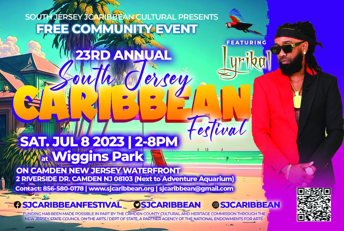 SJcaribbean's tweet photo. Join us Saturday July 8th  for the South Jersey Caribbean Festival at Wiggins Park on the Camden Waterfront.......Free family event...2pm to 8pm https://t.co/7TYfWYDPAx
