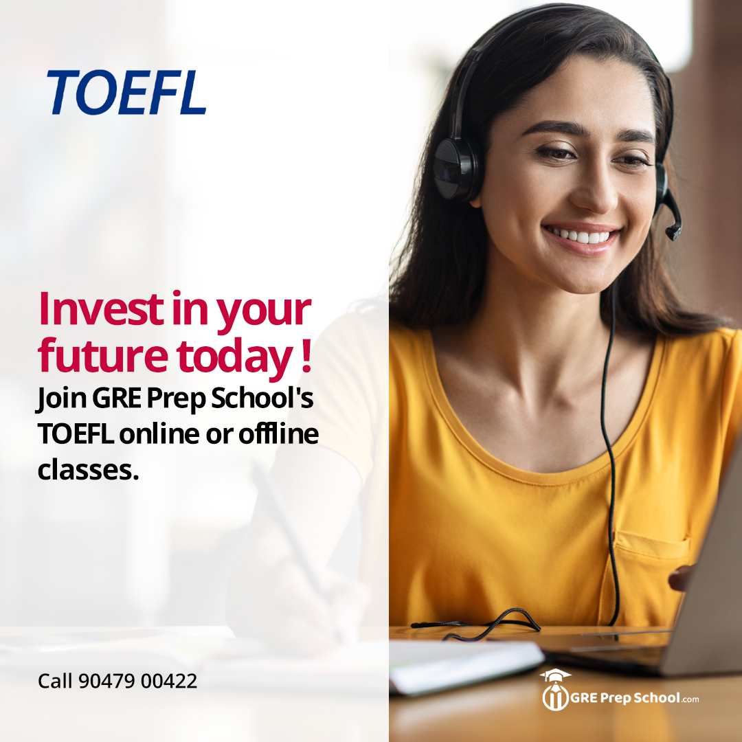 💼 Invest in your future today! Join GRE Prep School's TOEFL classes, online or offline, and unlock new opportunities for studying abroad. Don't miss the chance to save 25% on exam fees. Enroll now! 🌍💪 #GREPrepSchool #TOEFLPreparation #InvestInYourFuture #EnrollNow