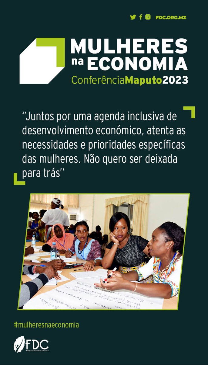 Somos pelos direitos económicos e sociais das mulheres rumo a um desenvolvimento resiliente e inclusivo.

#mulheresnaeconomia #participacao #igualdade #equidade #desenvolvimento