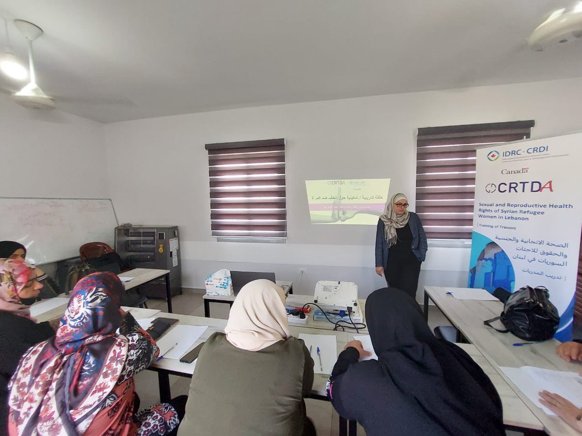 Training of trainers among #Syrianrefugee women in #Lebanon on #selfagency to fight #SGBV, promote #SRHR part of the @IDRC_CRDI funded project @CRTDAorg Learn more: bit.ly/43PERNB