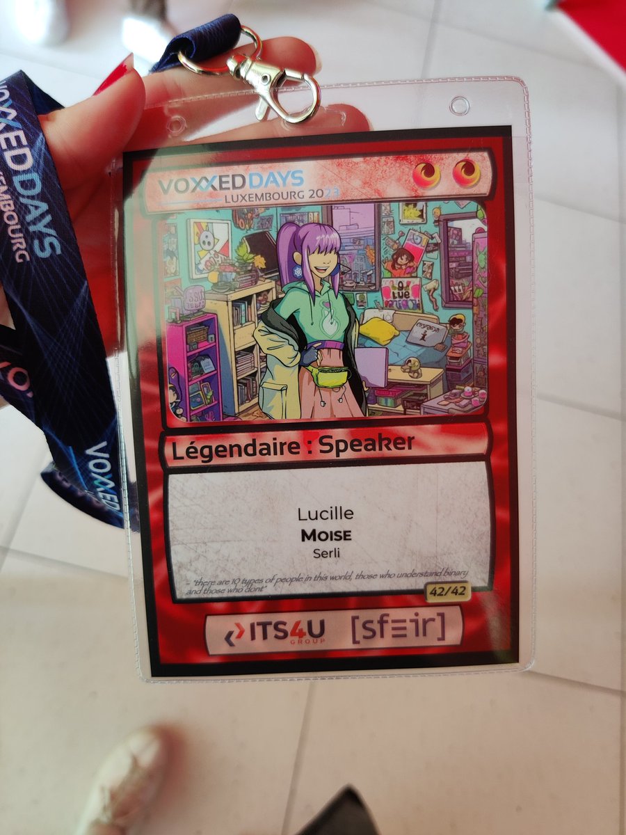 Jour J 🔥
On en parle de ce badge incroyable ? 
#voxxed_lu <a href="/SerliFr/">Serli</a> <a href="/voxxed_lu/">VoxxedDaysLuxembourg</a>