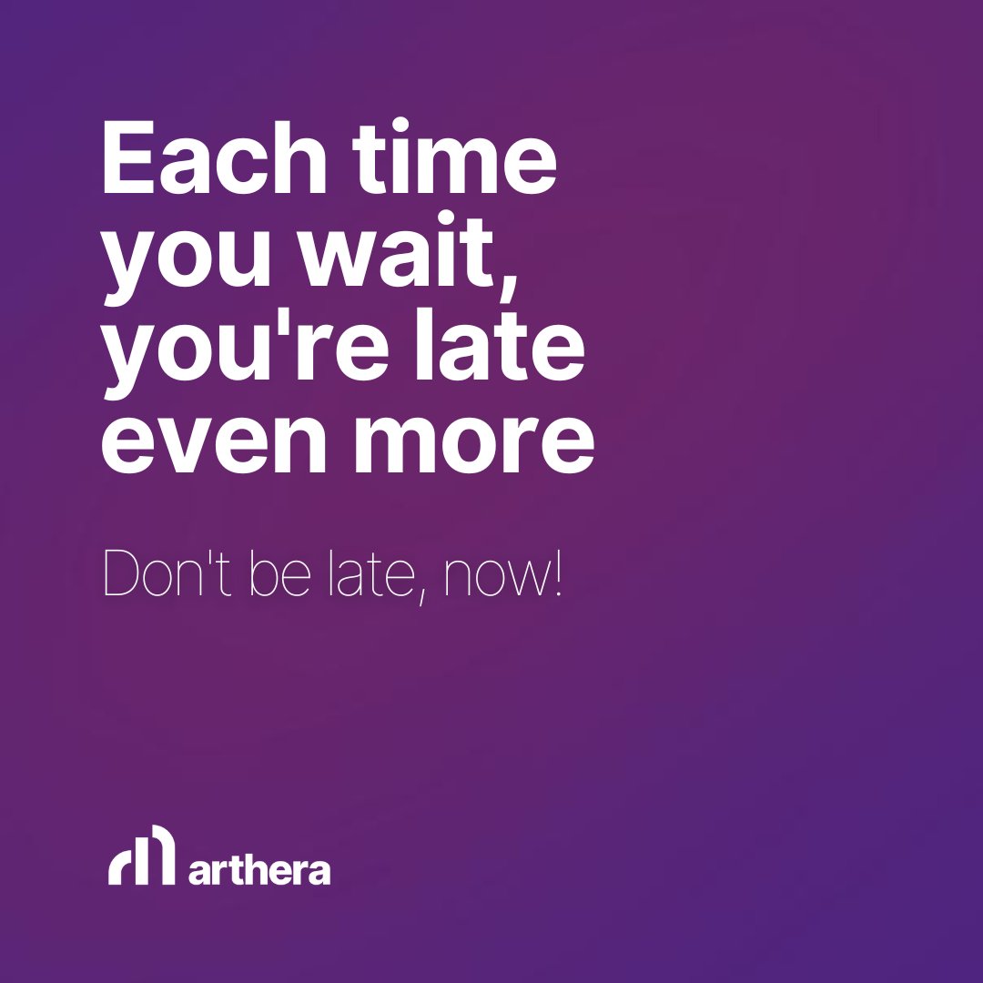 Each time 
you wait, 
you're late 
even more  

We build in public 👀👇
t.me/artherachain  
#Arthera #dontbelate