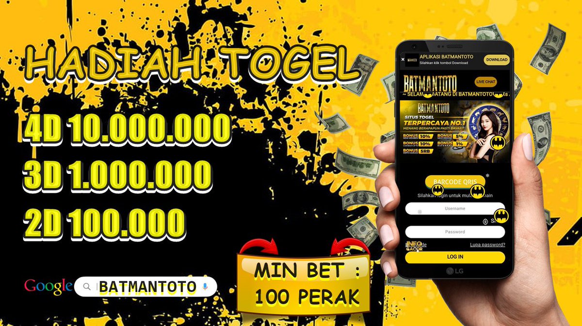 BATMANTOTO_'s tweet photo. situs dengan hadiah togel terbesar di indonesia
#batmantoto #situsaman #situsterpercaya #situstogel #situstogel #situsslot https://t.co/oCssH3ElBu