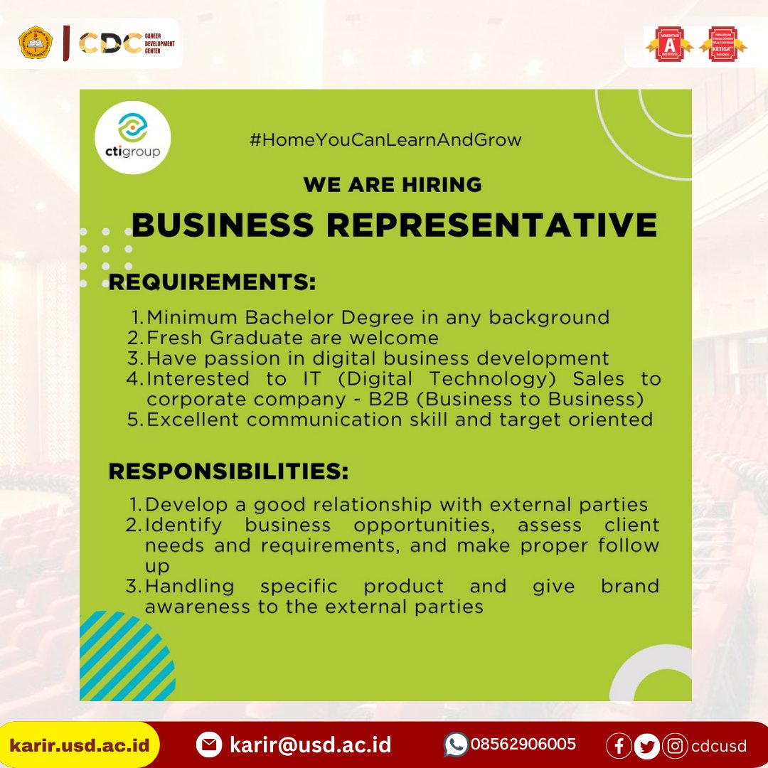 cdcusd's tweet photo. Info lowongan pekerjaan !
#cdcusd #cdcsadhar https://t.co/DWkgV7fLF8