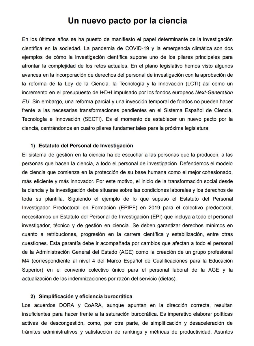 marearojainvest's tweet photo. Buenos días compañeras,

Desde la coordinadora Marea Roja de la Investigación hemos elaborado un "Nuevo Pacto por la Ciencia" para situar los derechos y condiciones del personal de investigación en el centro. 

#ConCienciaHayFuturo
#NuevoPactoxlaCiencia https://t.co/t71WvpG4sW