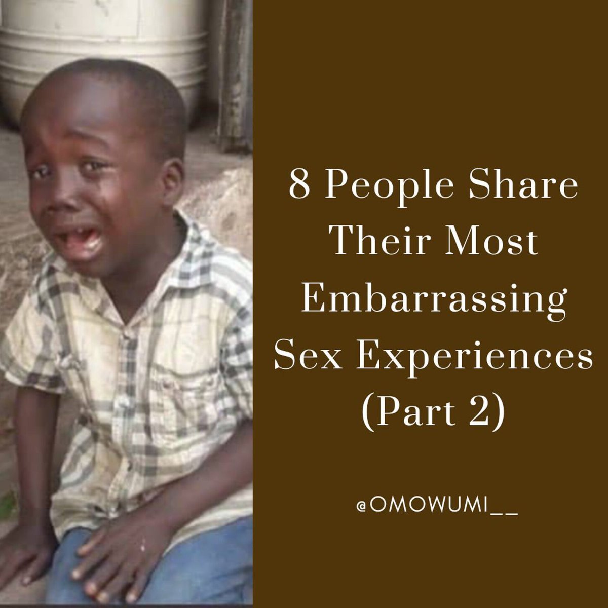 These hilarious stories of people sharing their most embarrassing sex experience is all you need to read today 😂😂😭

Open the thread for the complete part 😂😭👇🏽