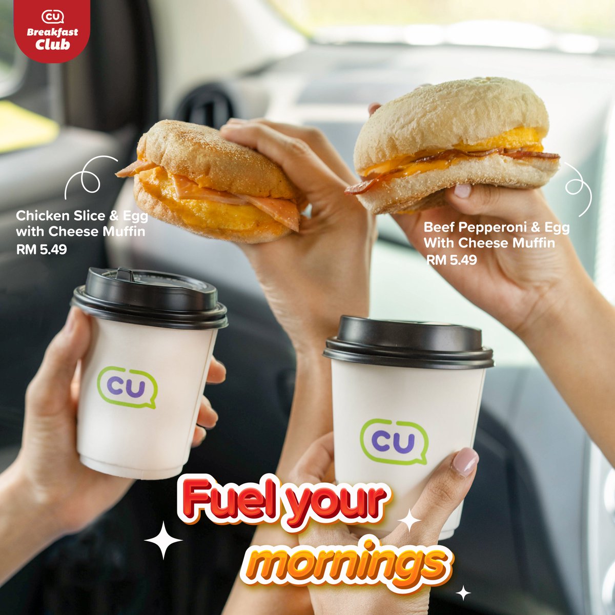 CU_Malaysia's tweet photo. Early birds, we have the perfect on-the-go breakfast for you! 😉
Enjoy our wholesome Beef Pepperoni &amp; Egg with Cheese Muffin, wherever you are - even if you’re stuck in a jam! 🍔No more reason to compromise on the day's most important meal. 😎😋
CU soon🫰🏻  
#CUMalaysia #NicetoCU https://t.co/88w4YGldgD