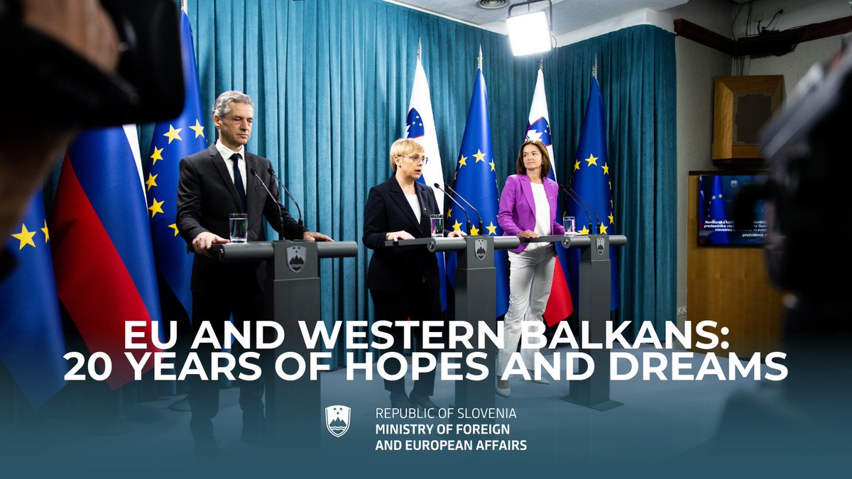 MZEZ_RS's tweet photo. Joint statement by the President @nmusar, PM @govSlovenia Robert Golob &amp; MFEA @tfajon on the 20th anniversary of the EU-WB Summit in #Greece: "The #WesternBalkan countries aspiring to join the #EU can count on #Slovenia, now &amp; in the future."

🔗👉 https://t.co/I9zavaUVgf https://t.co/aZgG5P9QJM