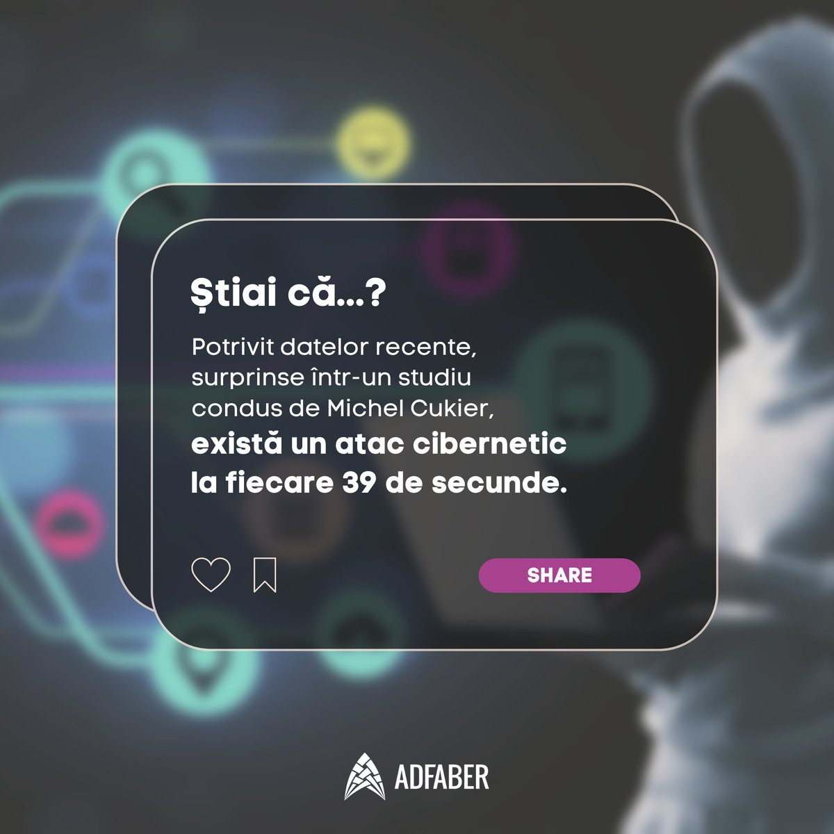 „Datele noastre oferă dovezi cuantificabile că astfel de atacuri au loc tot timpul la computerele conectate la internet. Computerele din studiul nostru au fost atacate, în medie, de 2.244 de ori pe zi.”, a povestit autorul studiului, Michel Cukier.

#adfaber