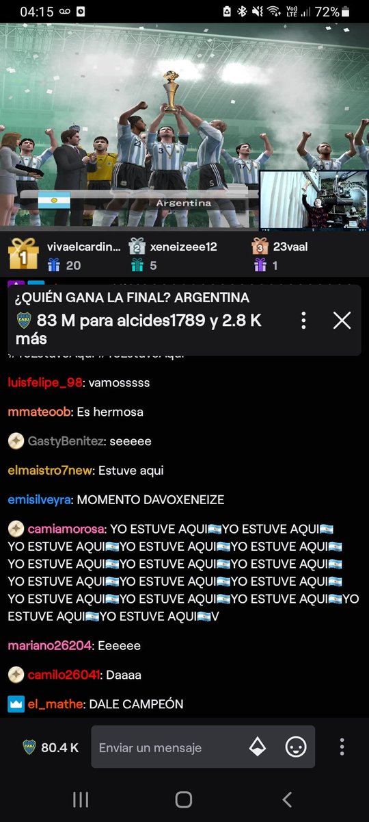DaGallinaCarp's tweet photo. #YoEstuveAqui @DavooXeneizeJRR 🏆🇦🇷 https://t.co/DVAdYzCQdT