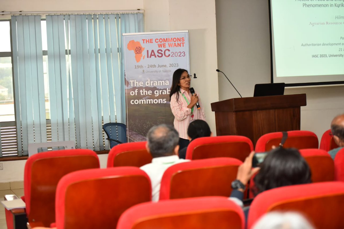 UoN_Engineering's tweet photo. Hilma Safitri from the Agrarian Resource Centre, Indonesia making a presentation on The pretext of a food &amp; energy crises and land grabbing phenomenon in Kurik District #IASC2023 #commonswewant https://t.co/ffy2xUbvsZ