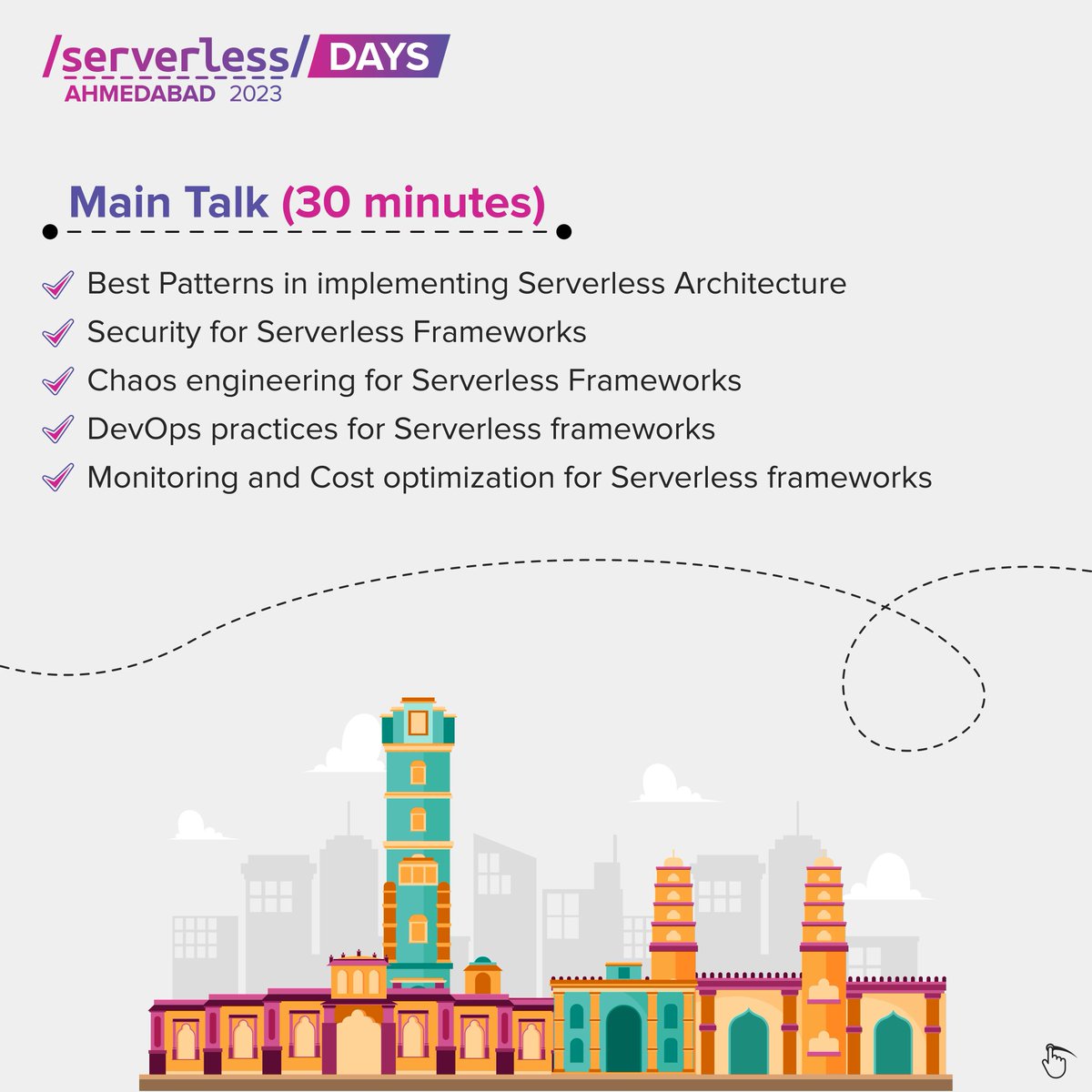 ServerlessAmd's tweet photo. 📢 Attention all passionate speakers! 
🌟 We invite you to showcase your expertise at #ServerlessDaysAhmedabad2023 
 and contribute your knowledge of Serverless technology. Discover the various types of talks 🗣️ &amp; Submit your CFP today 🔗 https://t.co/L1tqnmInbl 
#CallForSpeakers https://t.co/ks1HJBeega