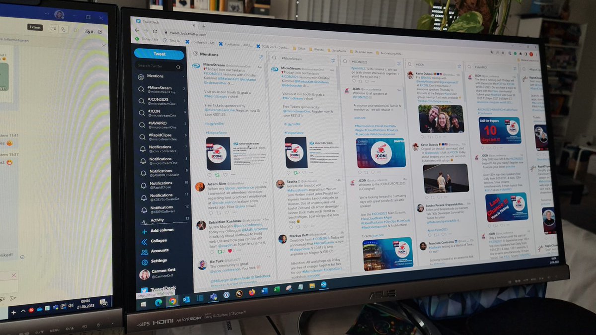 MarkusKett's tweet photo. Thanks to Carmen for caring for our  #JCON2023 social media noise! @jcon_conference @microstreamOne #MicroStream @RapidClipse #LowCode #EclipseJavaIDE https://t.co/4m5yxcSBSp