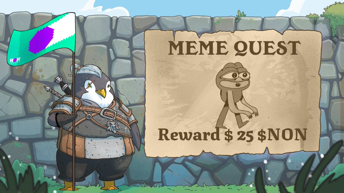 NONarmyHQ's tweet photo. N🟣N Meme Quest

Venture forth, memelords of yore, to the grand tournament of the N🟣N - where fantasy meets folly, and pixels paint tales more enchanted than dragon's fire!

🏆 Saturday, we'll give away $25 of $NON to the most appreciated memelord 

QUEST 👇 (Read below 🎨 1/2) https://t.co/Io7Kr29bW8