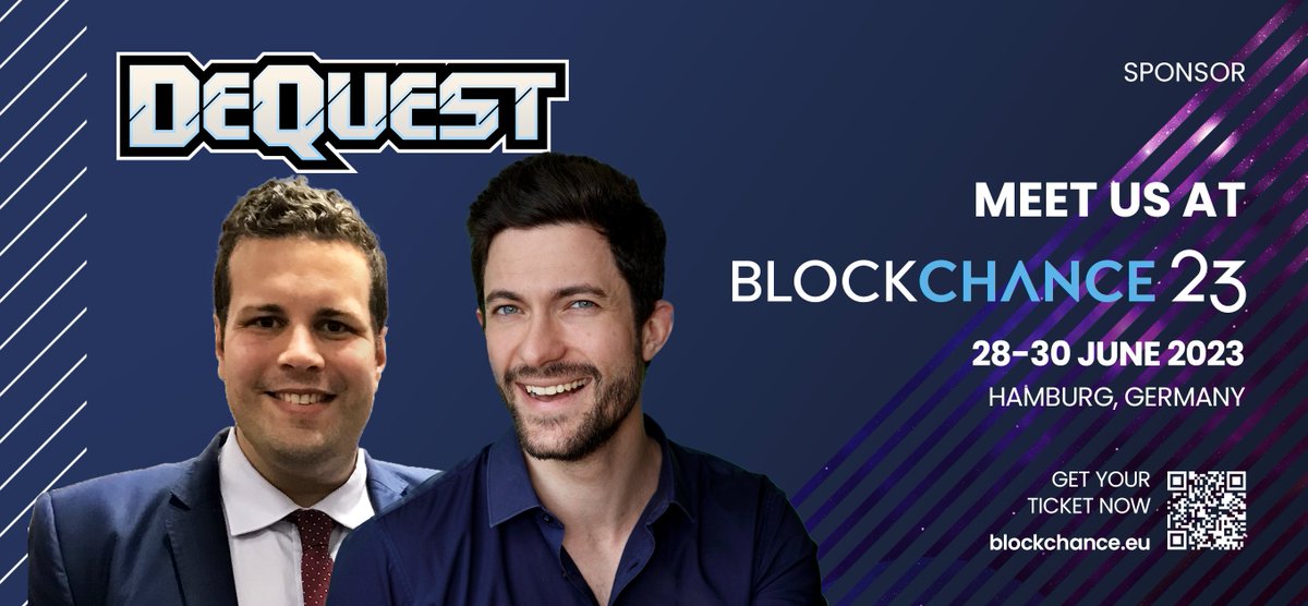 Dequest_io's tweet photo. ⚔️Meet us at @Blockchance_!  

Our COO, @newventureman and our Head of Research, @tinchobustelo
will be representing @Dequest_io at #BLOCKCHANCE23!  

🗓️ June 28th - 30th 
📍Hamburg, Germany https://t.co/bTl2jEpUfS