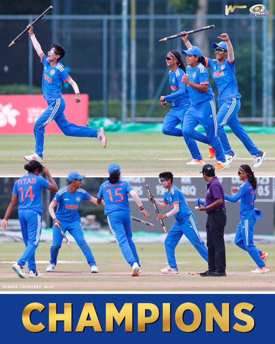 The future is here and it’s wearing blue! 💙

Congratulations Team India on winning the  #WomensEmergingTeamsAsiaCup 🏆🤩

#OneFamily #MumbaiIndians #AaliRe #WPL