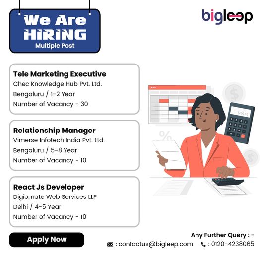 bigleep_india's tweet photo. Multiple locations Latest Private Post
Apply Now: https://t.co/dEZ1slHL1D
#job #work #jobs #jobsearch #business #career #hiring #recruitment #instagood #instagram #jobseekers #recruiting #marketing #supervisorjobs #telemarketingjobs #jsdeveloperjob #RelationshipManager https://t.co/pHPV14HoRD