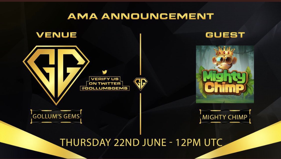 AMA WITH <a href="/GollumsGems/">GG</a> 

12pm UTC - DONT MISS IT 

PRE SALE LIVE 👉pinksale.finance/launchpad/0x33…

ONLY 24 TILL PRE SALE CLOSES 

ANNOUNCEMENTS COMING