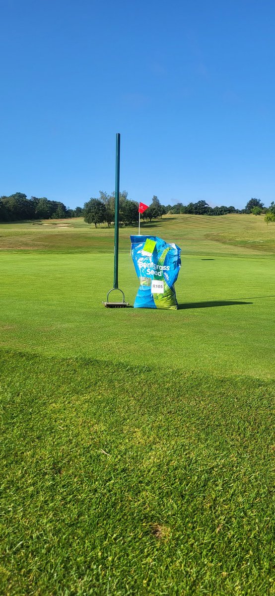 Pot seeding weak areas on greens after the recent dry spell with <a href="/rigbytaylor/">Rigby Taylor</a> R105
<a href="/headlandLoz/">Laurence Mcrory</a> 
<a href="/AldwickburyGolf/">Aldwickbury Park GC</a> 
@MikeSmi09430975