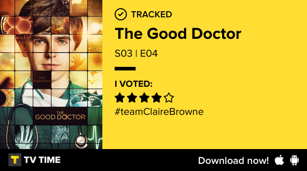 MisssPurple's tweet photo. Visto el S03 | E04 de The Good Doctor! #gooddoctor  https://t.co/60YJN5vRoA #tvtime https://t.co/iTBQ63JYkh