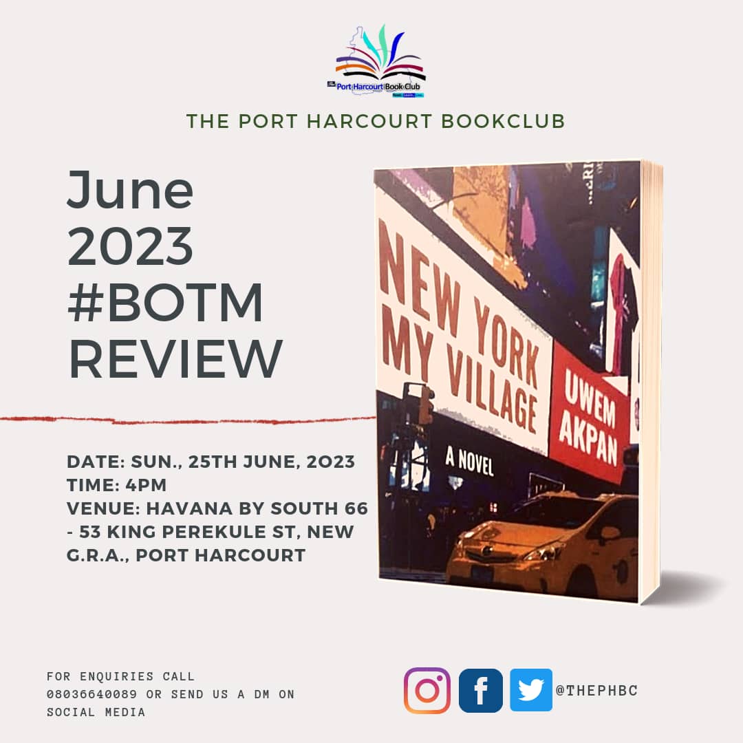 Calling all Book Lovers!
Join us this Sunday for an enthralling book review session as we delve into the captivating narrative of "Ekong" in Uwem Akpan's "New York My Village." Come prepared to have a good time. We  can't wait to see you there!