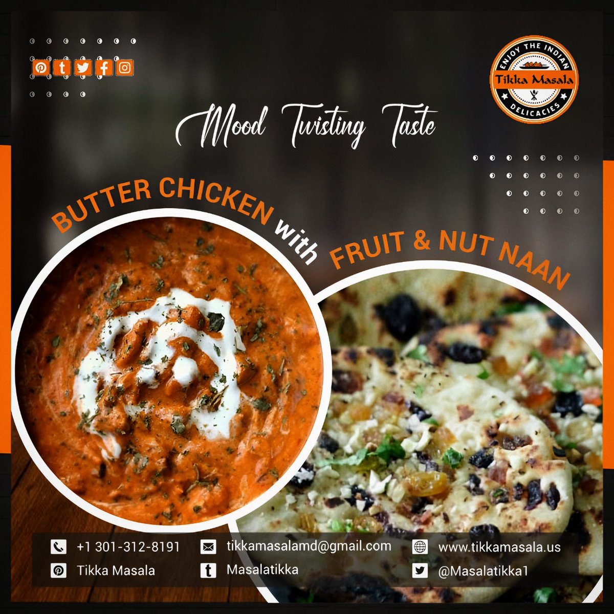 🅑🅤🅣🅣🅔🅡 🅒🅗🅘🅒🅚🅔🅝 🅕🅡🅤🅘🅣 & 🅝🅤🅣 🅝🅐🅐🅝

Place your order online at - 🌐 tikkamasala.us/order-online

#butterchicken #chicken #naan   #butterchickenlover #butterchickenmasala #fruitenaan #nutnaan #restaurantsinmaryland #bethesdarestaurants #washingtondc  #dcfood