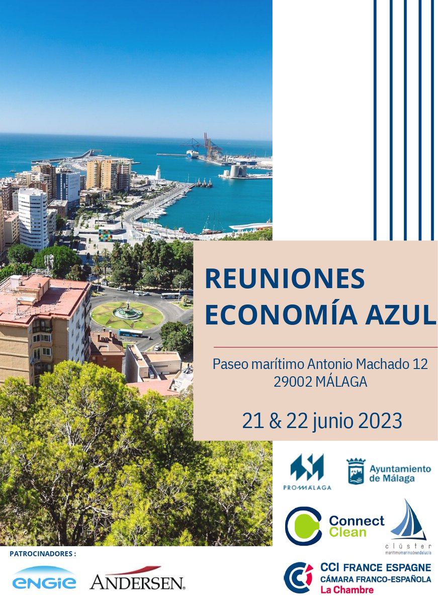 IBYDAazul's tweet photo. 📆Los días 21 y 22 de junio, se celebrarán las reuniones de Economía Azul, en el paseo marítimo Antonio Machado de Málaga. Desde #IBYDA queremos compartiros el programa de las actividades a las que se podrá asistir.
#divulgacionAzul #institutoazul#EconomiaAzul https://t.co/IduEPMyAnw
