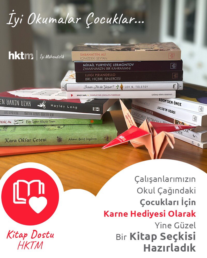 hktm1998's tweet photo. Çalışanlarımızın okul çağındaki çocukları için karne hediyesi olarak kitap seçkisi hazırladık. 📚🎁
Keyifli okumalar dileriz.
#KitapDostuHKTM #KarneHediyesi
#MotionControlTechnologies #İyiMühendislik
#HareketKontrolTeknolojileri #GoodEngineering https://t.co/SvTtLymas8