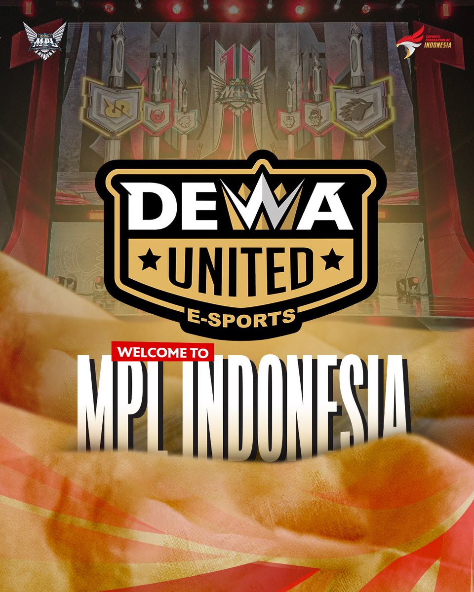 mplidofficial's tweet photo. Satu lagi petarung yang akan masuk ke dalam arena MPL Indonesia. Kita sambut Pasukan Dewa, Petarung Baru di dalam arena. 

Welcome @DewaUnitedEC . Selamat bertarung untuk memperebutkan tahta Sang Raja Galaxy MPL Indonesia Season 12

#MPLIndonesia #WeOwnThis #DewaUnited https://t.co/lvkhhL6C0K