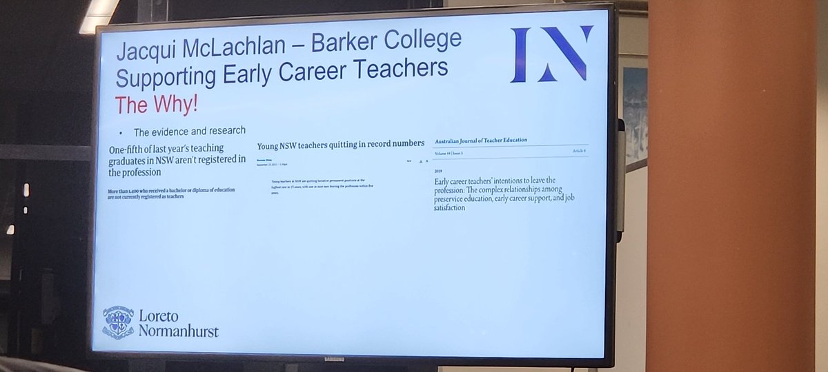 Great session by @jacmclachlan at the #teachmeet tonight.  Talking about how @BarkerCollege support beginning grad teachers