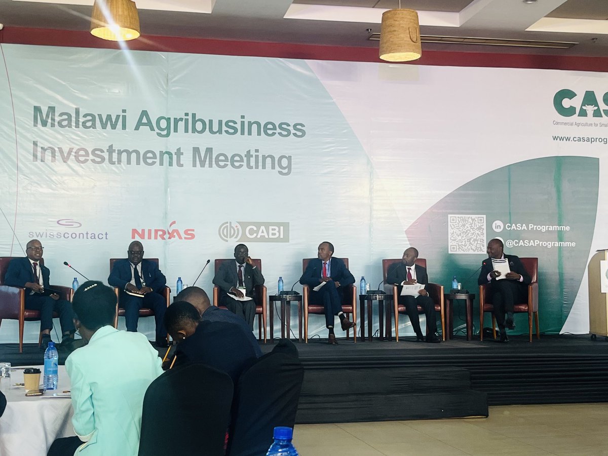 Attending the Malawi Agribusiness Investment Meeting organized by ⁦<a href="/CasaProgramme/">CASA Programme</a>⁩ aiming at addressing the key challenges and bottlenecks faced for investing in climate positive agriculture in Malawi