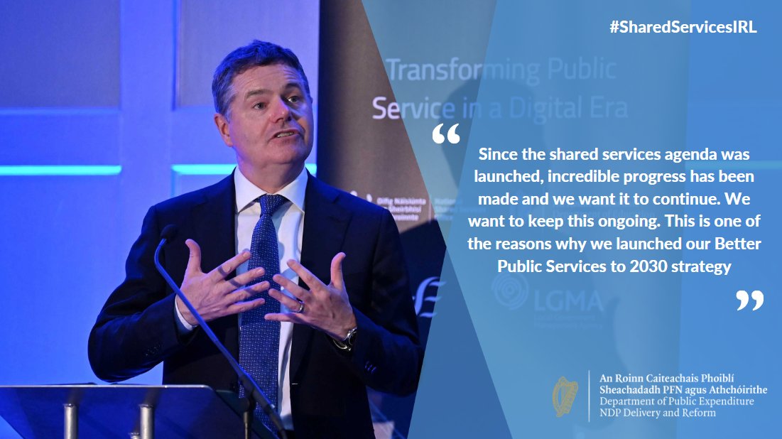 IRLDeptPER's tweet photo. Minister @Paschald spoke yesterday at the Shared Services 2023 conference organised by @SSCIRL. The conference examined the vital role of emerging digital and technology, and also the critical importance that transformational leadership plays. #NDPDelivery #SharedServicesIRL https://t.co/WgawtTs1wb