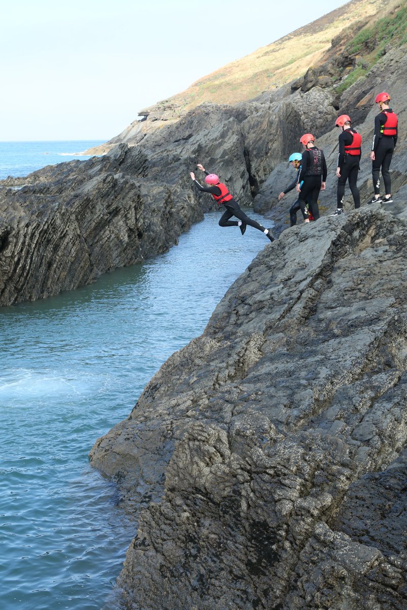AdventuresAtRBC's tweet photo. A superb coasteering session with the Year 9s in Croyde yesterday. The session was all about overcoming fear and building confidence. The boys were outstanding! https://t.co/s9ilWqnUxh